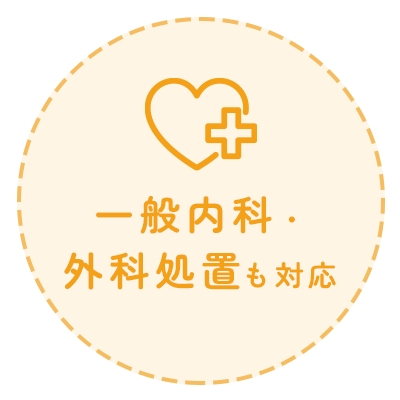 一般内科・外科処置も対応